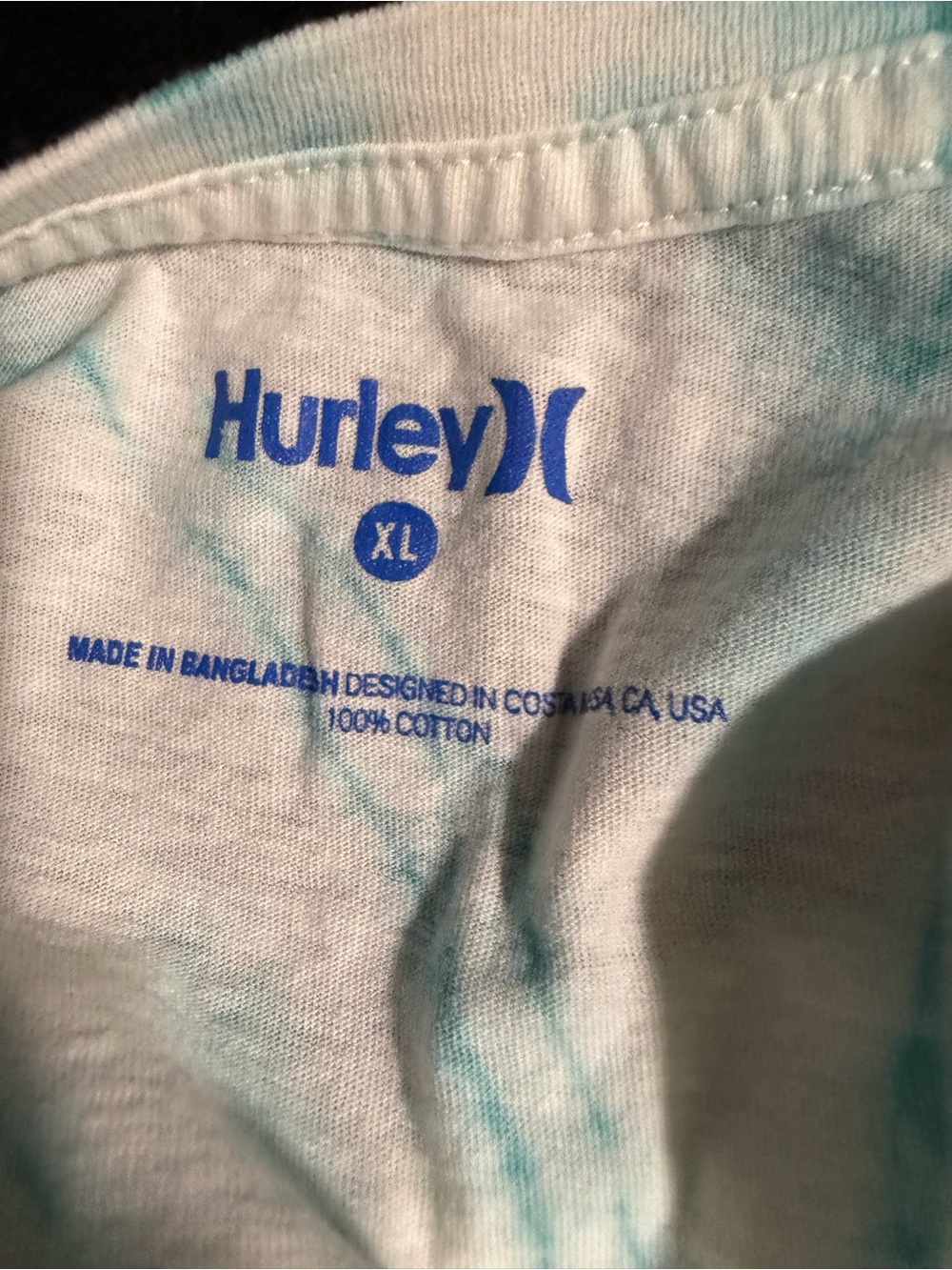 Hurley White & Teal Tie-Dye Muscle Tank - Picture 3 of 6